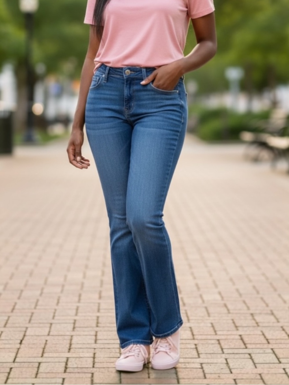 Faded glory women’s jeans bootcut SZ 12P petite blue mid rise Denim #338